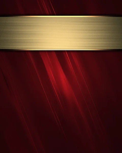 Hermoso fondo rojo con placa de oro para escribir . —  Fotos de Stock