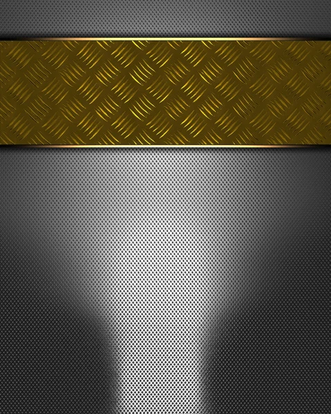 Metal Background with gold nameplate for writing. — Stock Photo, Image