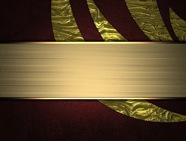 kırmızı arka plan ile soyut altın deseni ve altın tabela.