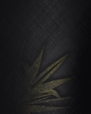 Black background with gold flower defaced. clipart