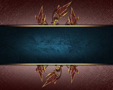 kırmızı bir arka plan ve mavi bir tabela ile kırmızı çiçek.