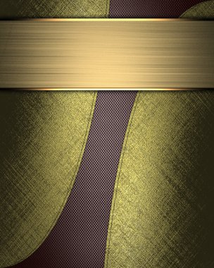 yazmak için altın tabela ile kahverengi zemin.