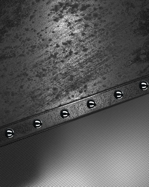 FrbTwo metal background with separated by a plate with rivets. — Stock Photo, Image