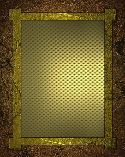 書き込み用ゴールデン銘板とゴールドの背景. — ストック写真