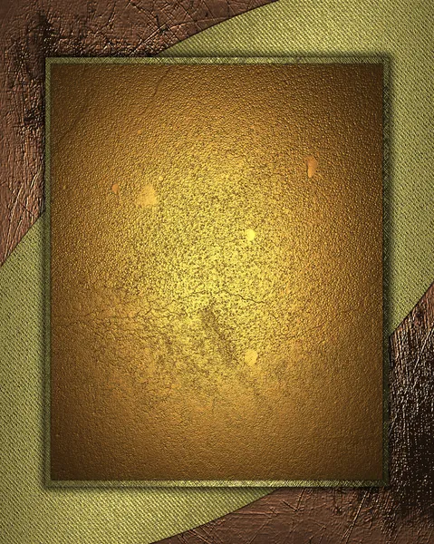 Goldgrund mit abstraktem Goldmuster und goldenem Namensschild. — Stockfoto