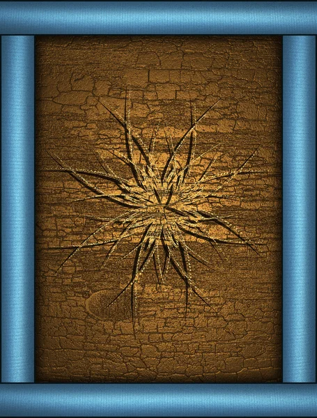 Abstract gold background with blue frame.