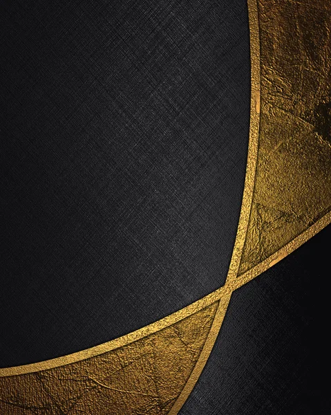 Fond noir abstrait avec inserts dorés . — Photo