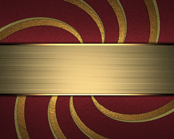 kırmızı arka plan ile soyut altın deseni ve altın tabela.