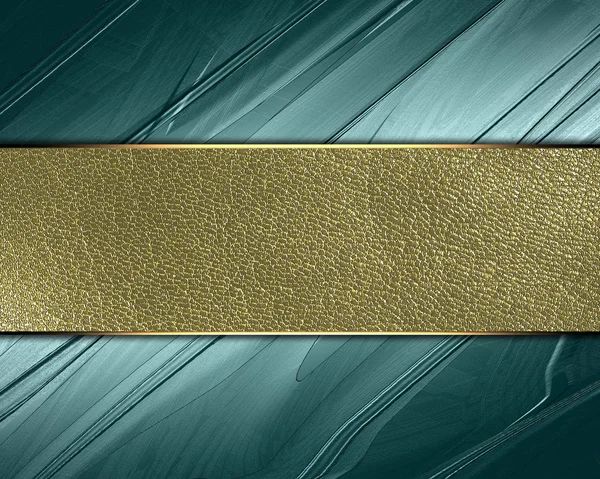 Sfondo verde con targhetta in oro per la scrittura . — Foto Stock