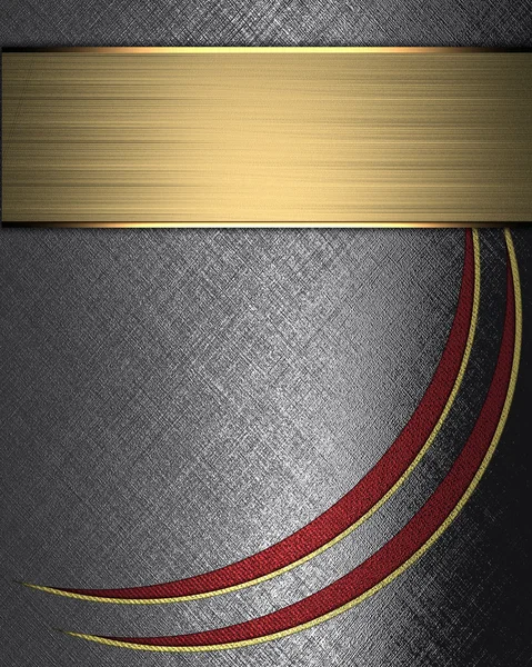 Eisenhintergrund mit Einsätzen roter Farbe mit goldenem Namensschild — Stockfoto
