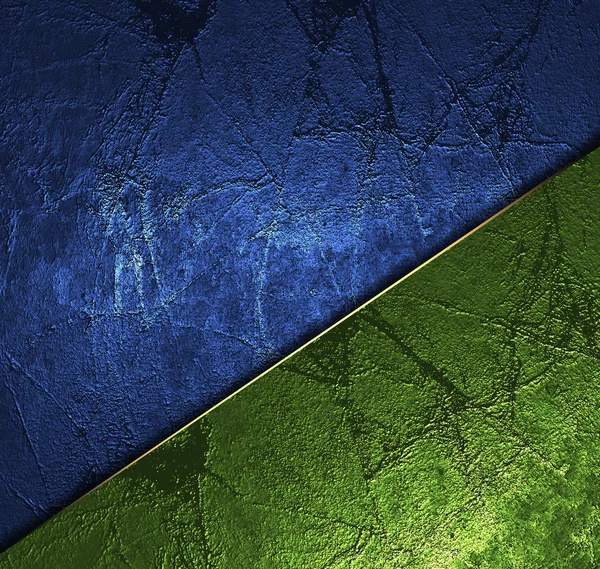 Fondo blu e verde diviso striscia d'oro . — Foto Stock