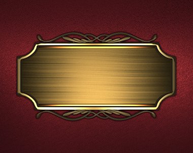 Kırmızı arka plan ile altın tabela ve bir desen