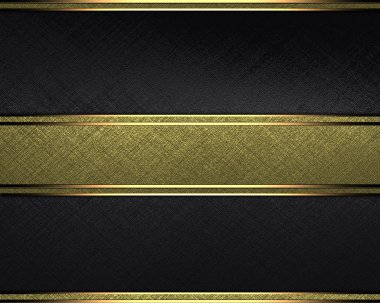 siyah arka plan ile bir altın şerit kenarlar ve yazmak için altın tabela.