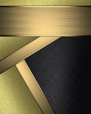 siyah arka plan ile altın ve yazma tabela için altın rengi ekler.