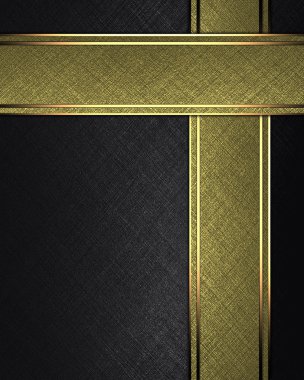 yazıt için şablon. siyah arka plan ile altın şeritler.