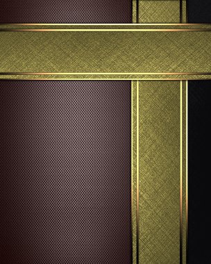 yazıt için şablon. siyah arka plan ile altın şeritler.