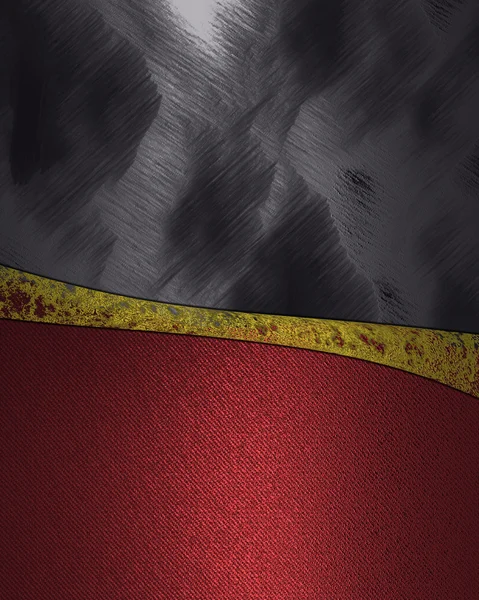 Czerwone i czarne tło podzielone złoty pasek. — Zdjęcie stockowe