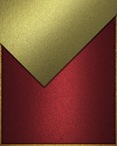 Roter Hintergrund mit goldenem Band an den Rändern und goldenem Namensschild zum Schreiben. — Stockfoto