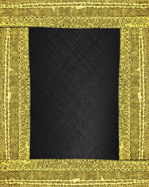 Frame van gouden doek op een zwarte achtergrond. — Stockfoto