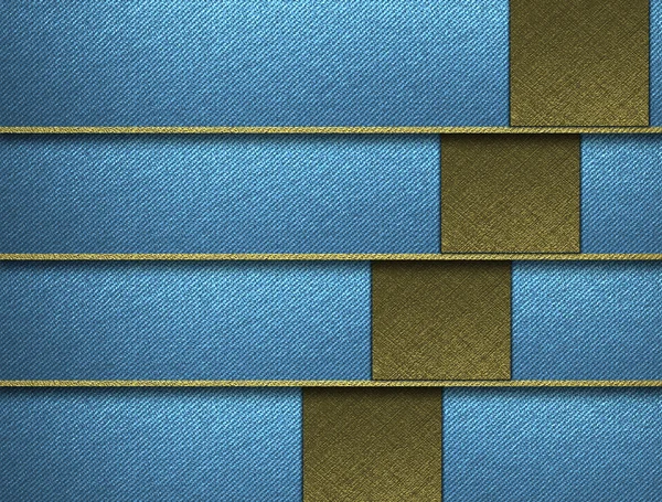 ゴールド横縞とゴールドのアクセントと青色の背景 — ストック写真