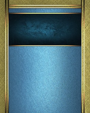 Altın kenarları ve etiket için mavi bir tabela ile mavi arka plan.