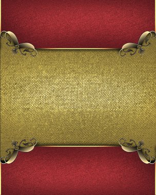 rode achtergrond met een gouden naam plaat