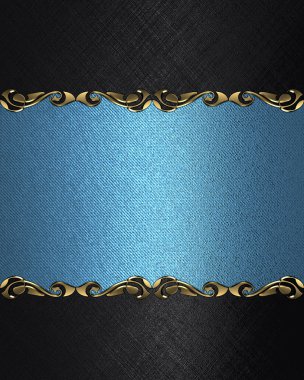 siyah zemin desenleri kenarları ile mavi isim levhası