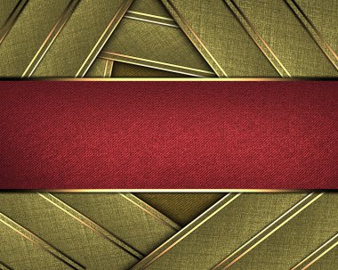 altın arka plan ile çapraz şeritler, kırmızı tabela