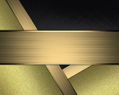 siyah arka plan ile altın ve yazma tabela için altın rengi ekler.