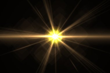 mercek parlaması yıldız, güneş. arka plan ışınları.