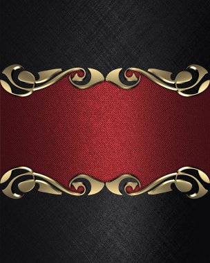 siyah zemin desenleri ile kırmızı isim levhası