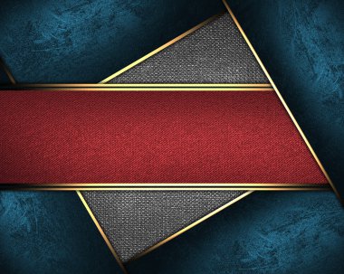 Ortadaki kırmızı bir tabela ile soyut mavi plaka