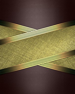 çapraz şeritler ve altın kenarları kahverengi zemin