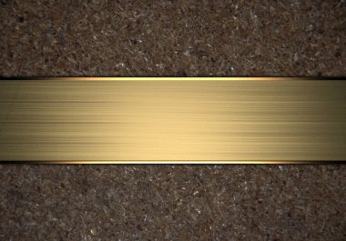 Orta altın bir tabela ile kontrplak arka plan