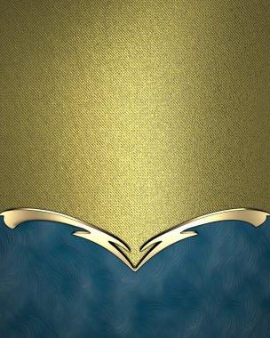 Mavi tabela ve kenarlarda bir desen ile altın doku