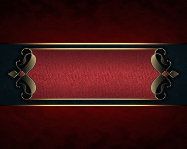Altın kalıpları üzerinde kenarları kırmızı adı plakalı kırmızı dokusu