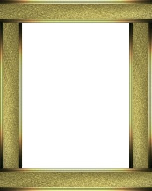 altın çerçeve beyaz arkaplanda izole edildi