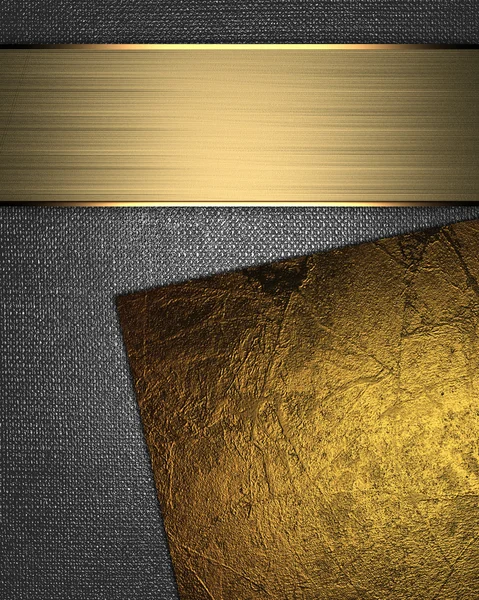 Abstracte ijzer achtergrond met inzetstukken van gouden kleur voor schrijven. — Stockfoto