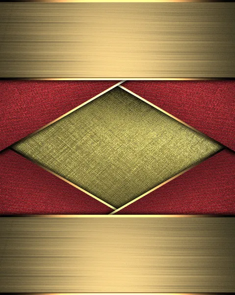 Fundo de ouro abstrato com fitas vermelhas e bordas douradas — Fotografia de Stock