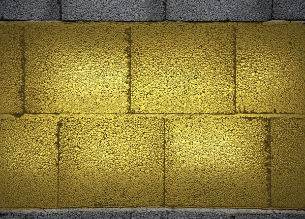 Old wall, and nameplate of golden blocks — Stock Photo, Image