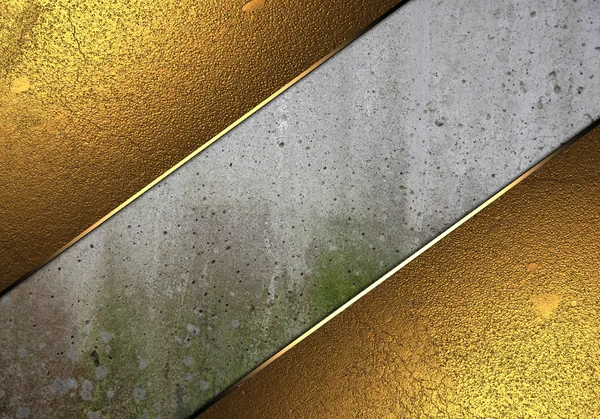 Grunge-Wand mit schönem goldenen Namensschild an den Rändern. — Stockfoto