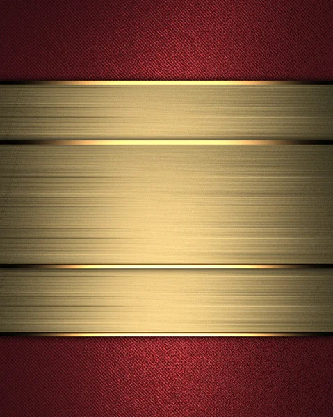 Fond rouge avec plaque signalétique en or — Photo