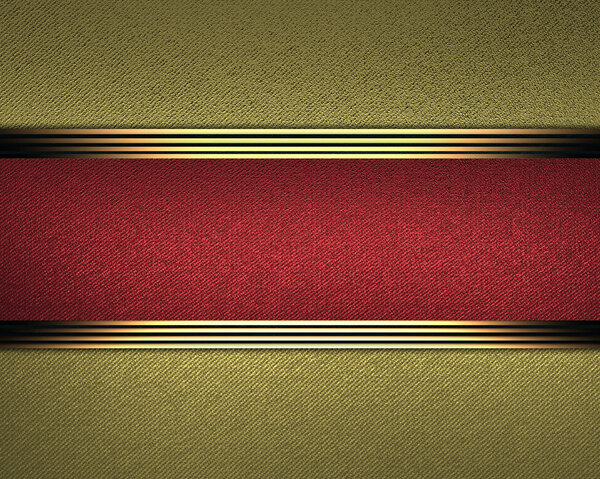 Abstract gold background, with a red nameplate in middle