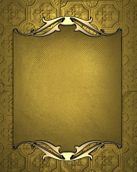 Formgivningsmall - guld bakgrund med guld namnskylt — Stockfoto