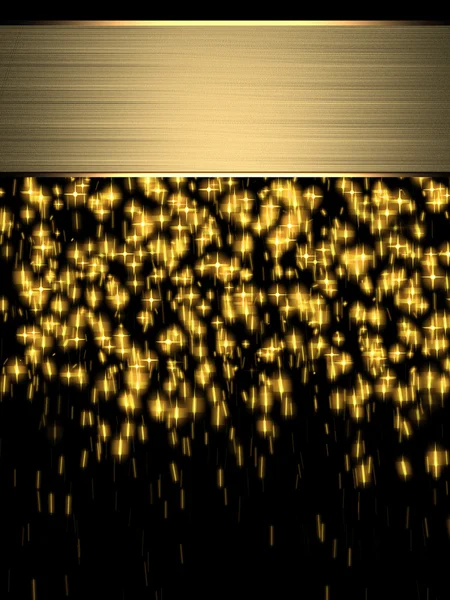 Luzes coloridas piscando, no fundo preto com placa de identificação de ouro — Fotografia de Stock