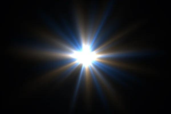 Stern, Sonne mit Linsenschlag. Strahlenhintergrund — Stockfoto