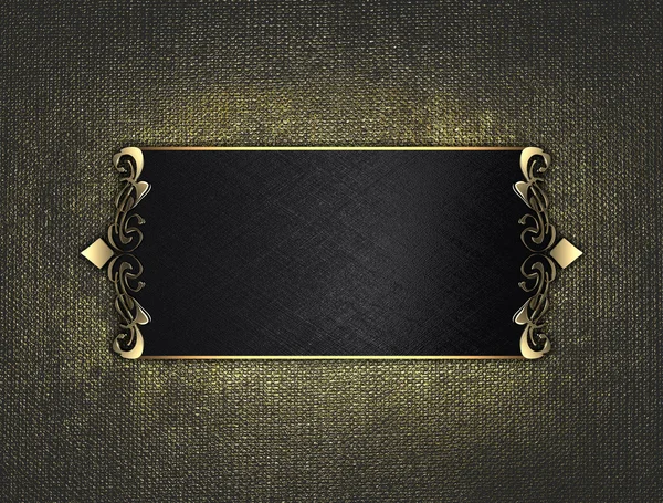 Grunge duvar siyah saç ve güzel bir altın trim ile