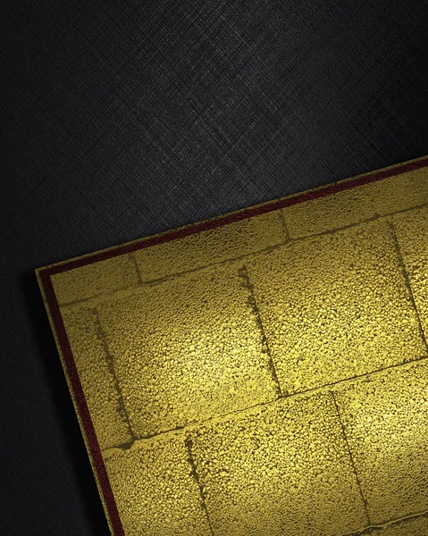 Czarne tło z wkładkami złoty kolor cegły — Zdjęcie stockowe