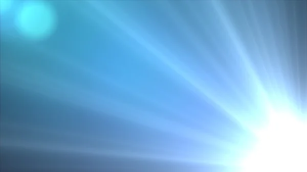 Star, sun with lens flare. Rays blue of light on a blue background — Stock Photo, Image