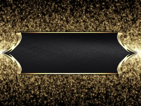Wunderkerze mit schwarzem Namensschild und goldenem Zierstreifen — Stockfoto